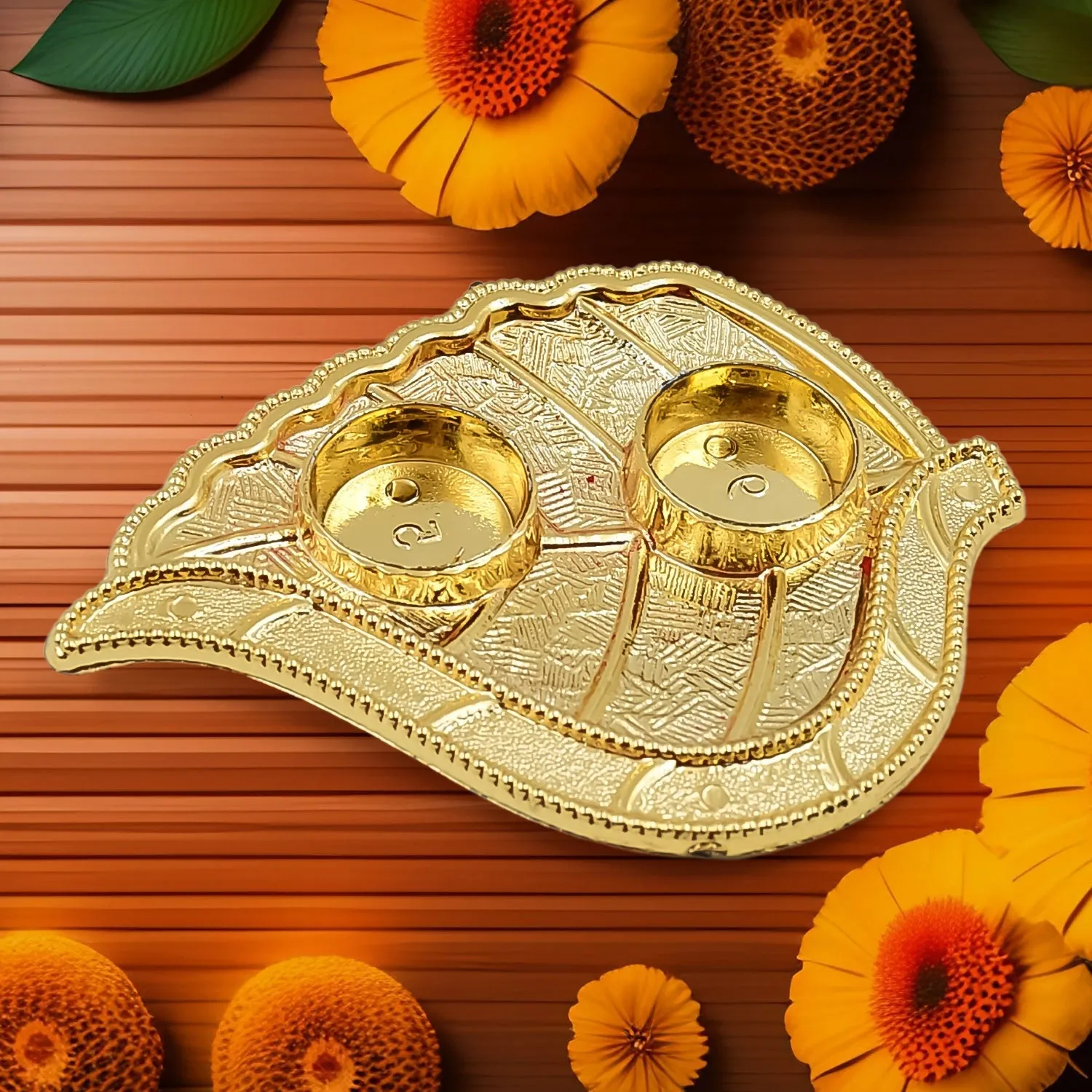 Leaf Shape Rakasha Bandhan Special Puja Thali (1 Pc)