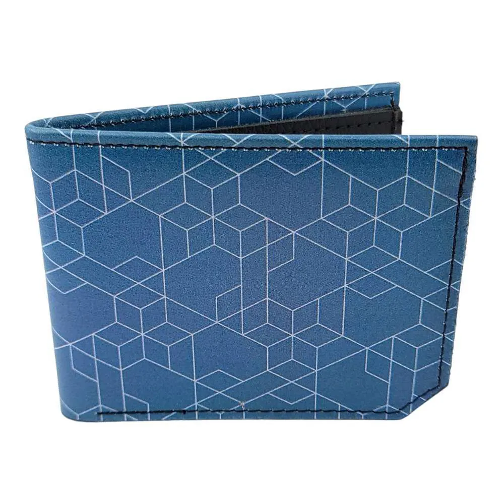 Leather Wallet - Blue Geo by Backerton