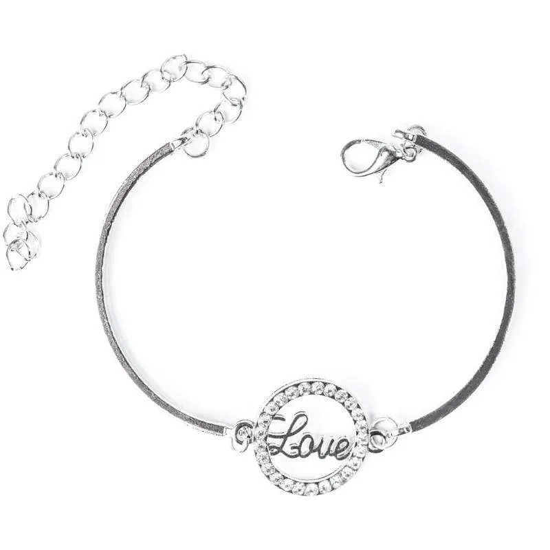 Love YOUR Story White Rhinestone Bracelet