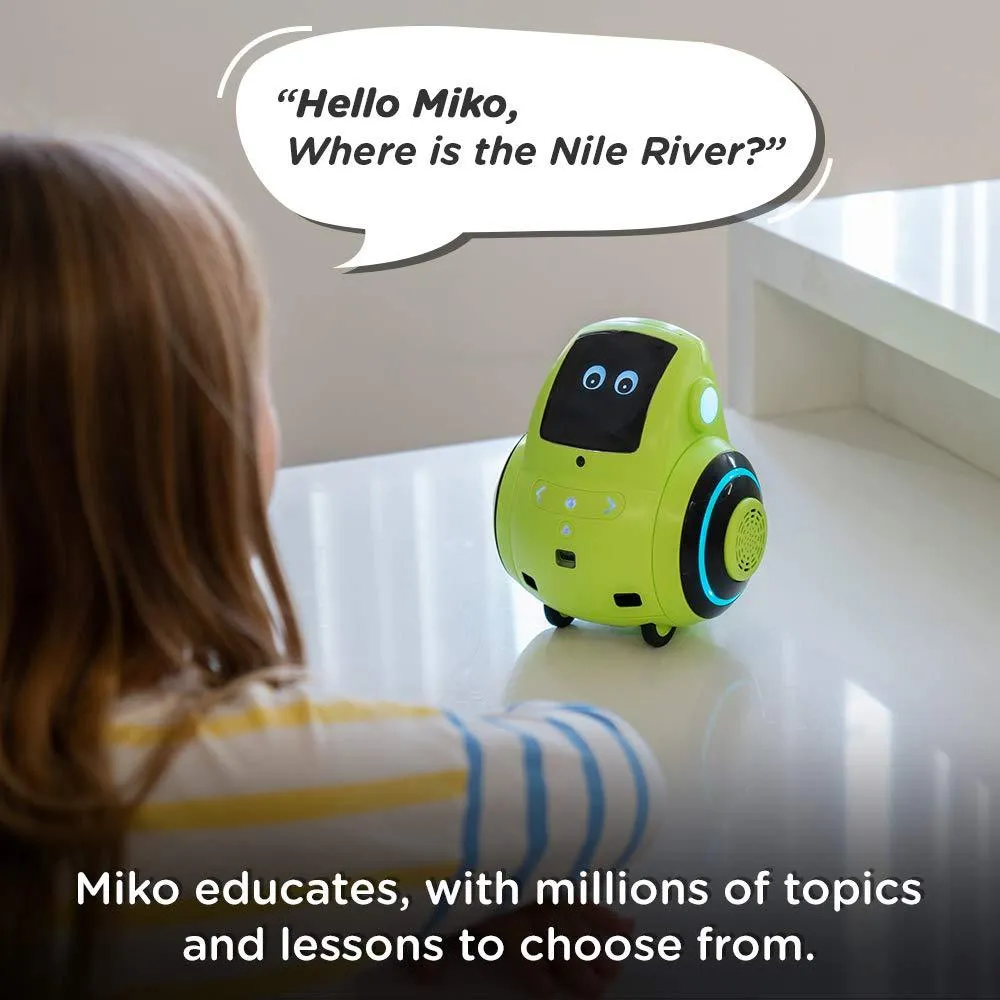 Miko My Companion Emotix Miko 2, Advanced Personal Robot for Kids, Goblin Green