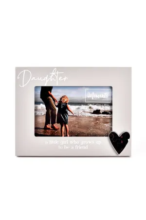 Moments Wooden Photo Frame with Heart 6" x 4" - Daughter