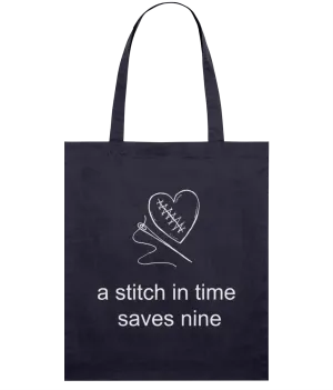 Navy Light Tote Bag - Stitched heart