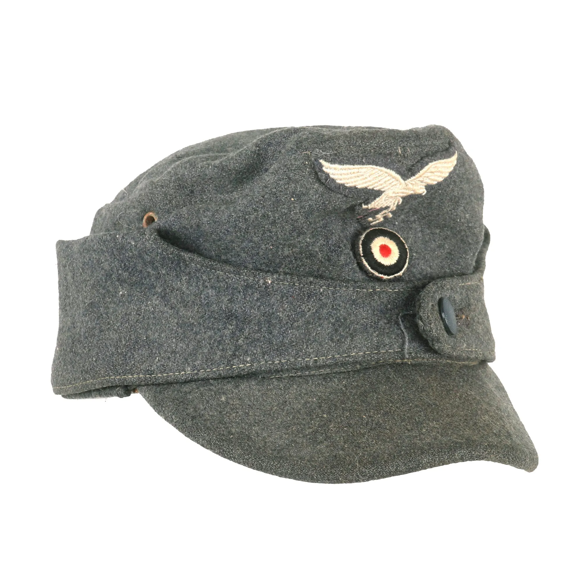 Original German WWII Service Used 1943 Dated Luftwaffe M43 Einheitsmütze Field Cap with RBNr. - Size 58