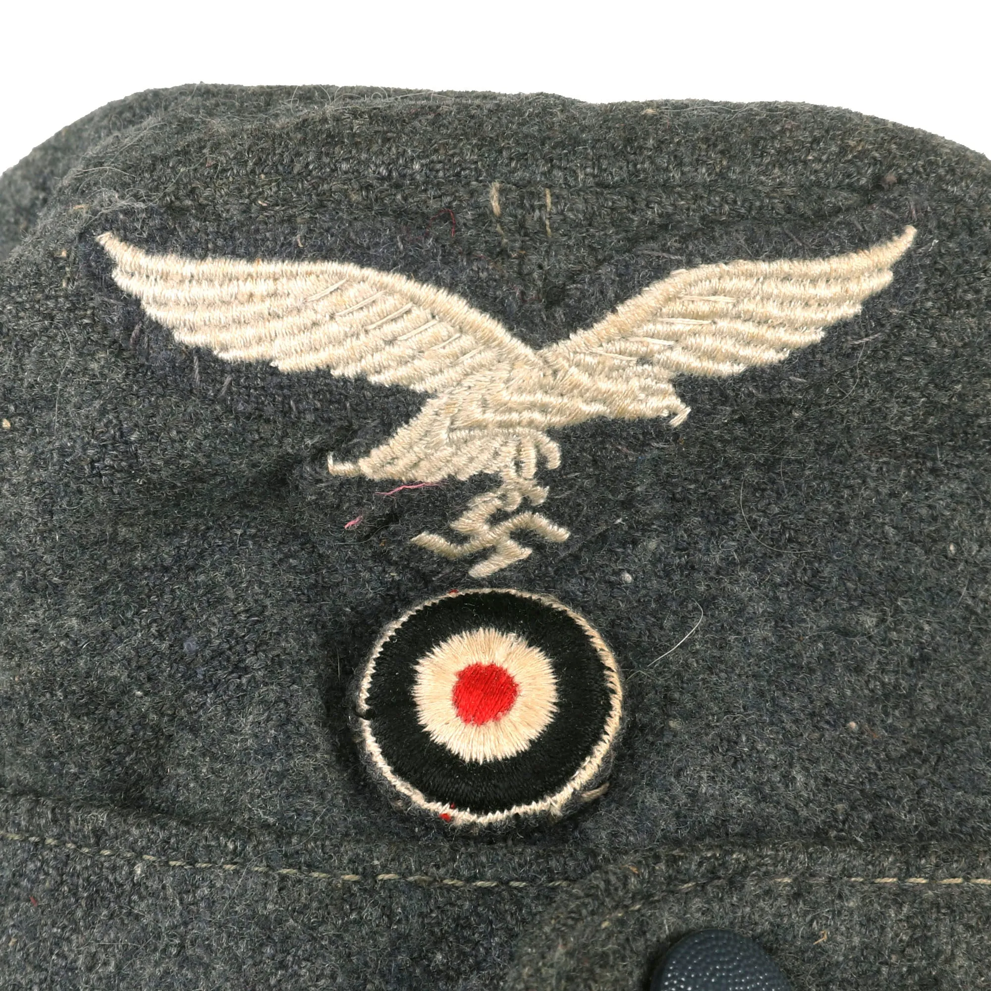 Original German WWII Service Used 1943 Dated Luftwaffe M43 Einheitsmütze Field Cap with RBNr. - Size 58