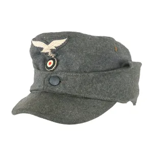 Original German WWII Service Used 1943 Dated Luftwaffe M43 Einheitsmütze Field Cap with RBNr. - Size 58