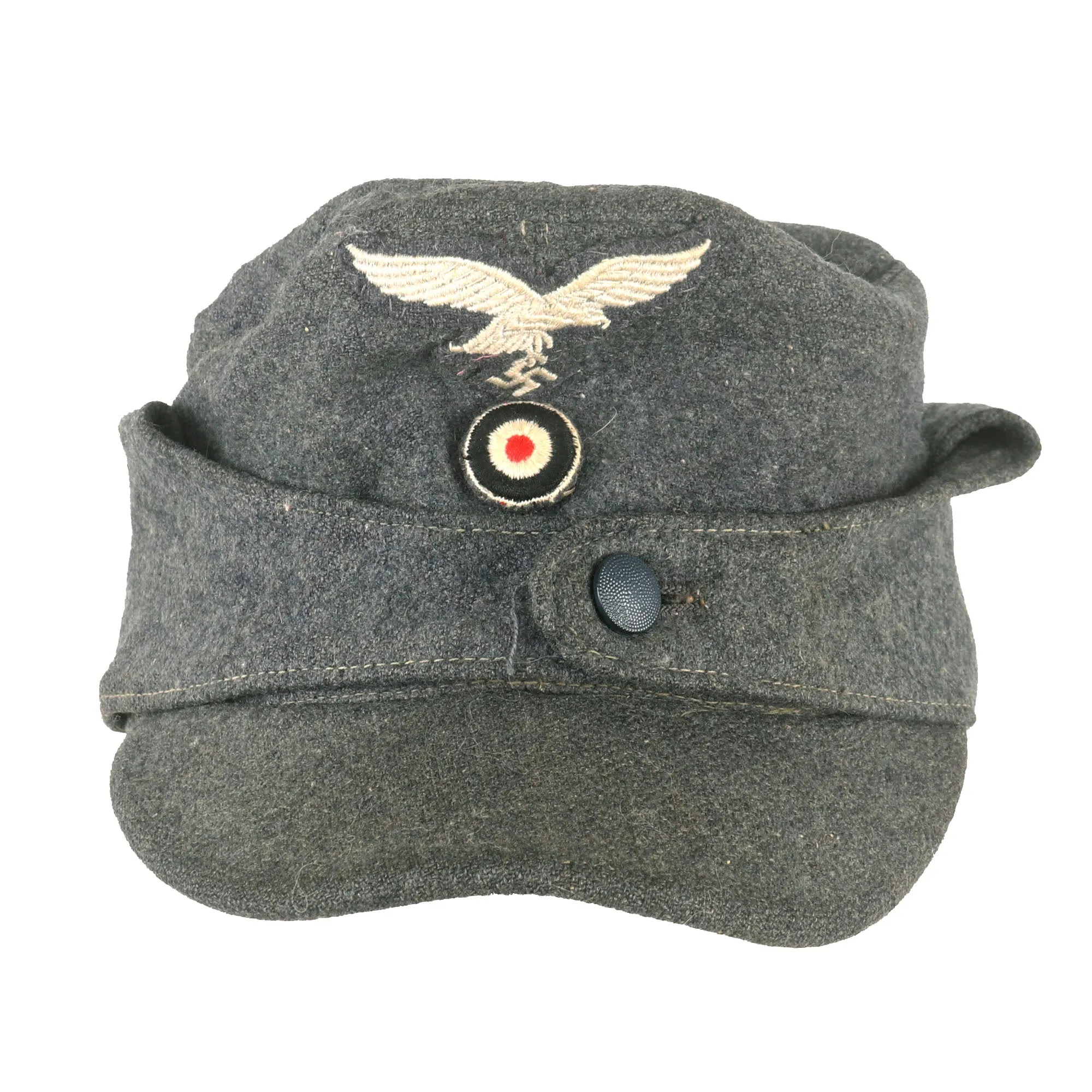 Original German WWII Service Used 1943 Dated Luftwaffe M43 Einheitsmütze Field Cap with RBNr. - Size 58