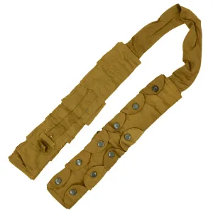 Original Rare German WWII 1944 dated Luftwaffe Tan Fallschirmjäger Paratrooper Ammo Bandolier - RBNr. Marked