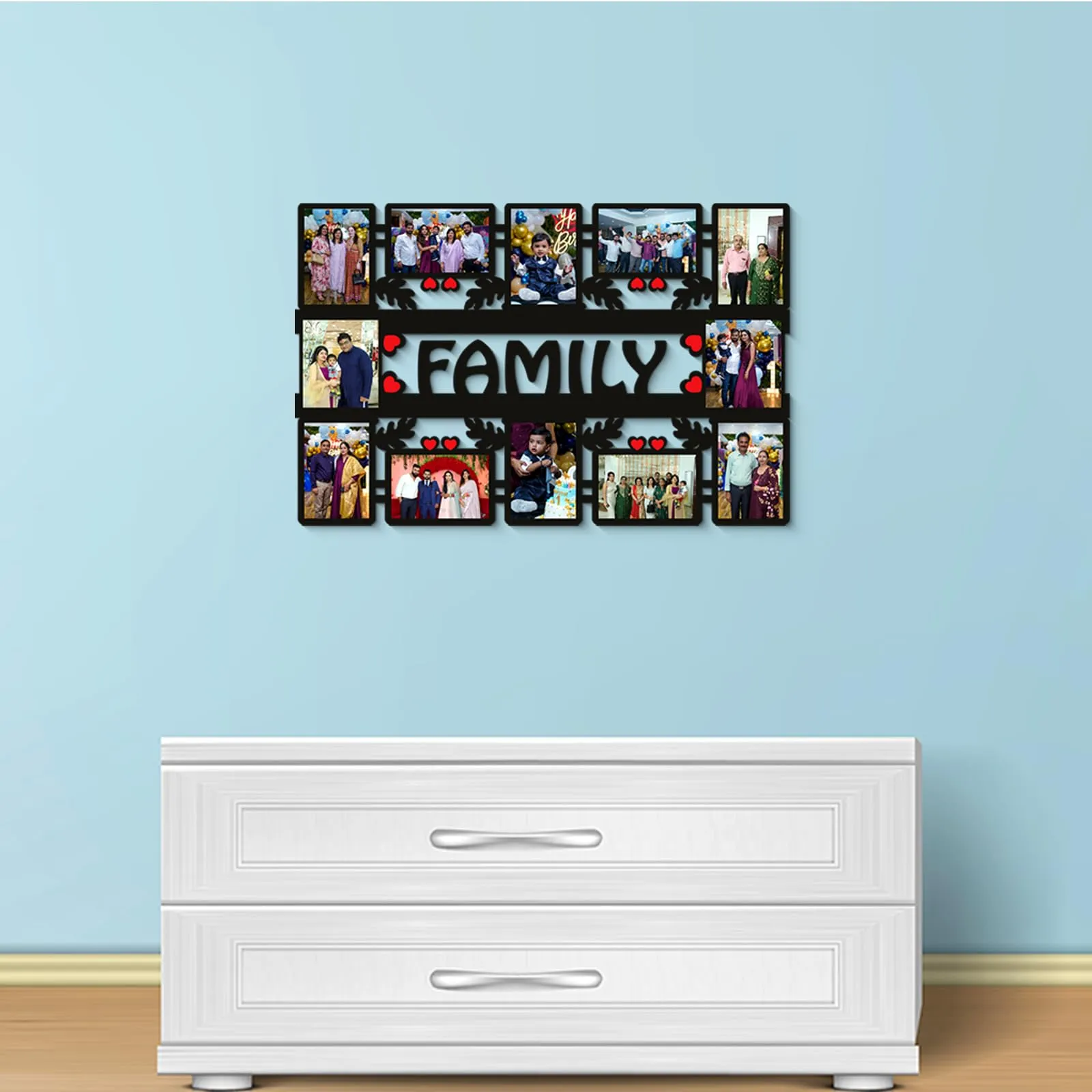 Plan To Gift Family 12 Photos Customized Frame Wooden Personalized Photo Frame Personalized Photo Frames for Wall Decoration Customized Frames for Wall Decor (Size 12x18 in/Wooden/Glossy Print)