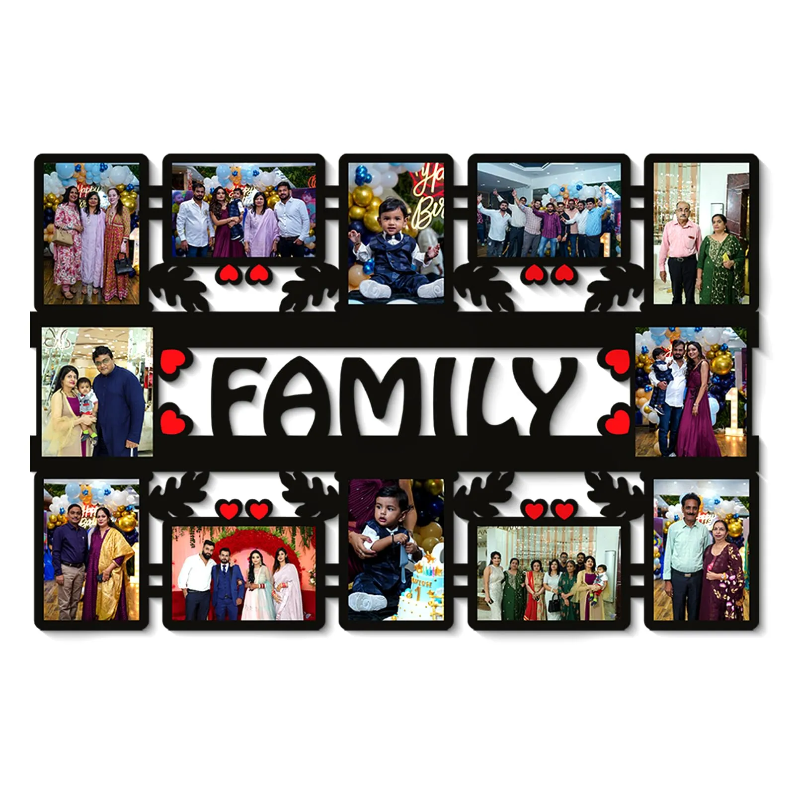 Plan To Gift Family 12 Photos Customized Frame Wooden Personalized Photo Frame Personalized Photo Frames for Wall Decoration Customized Frames for Wall Decor (Size 12x18 in/Wooden/Glossy Print)