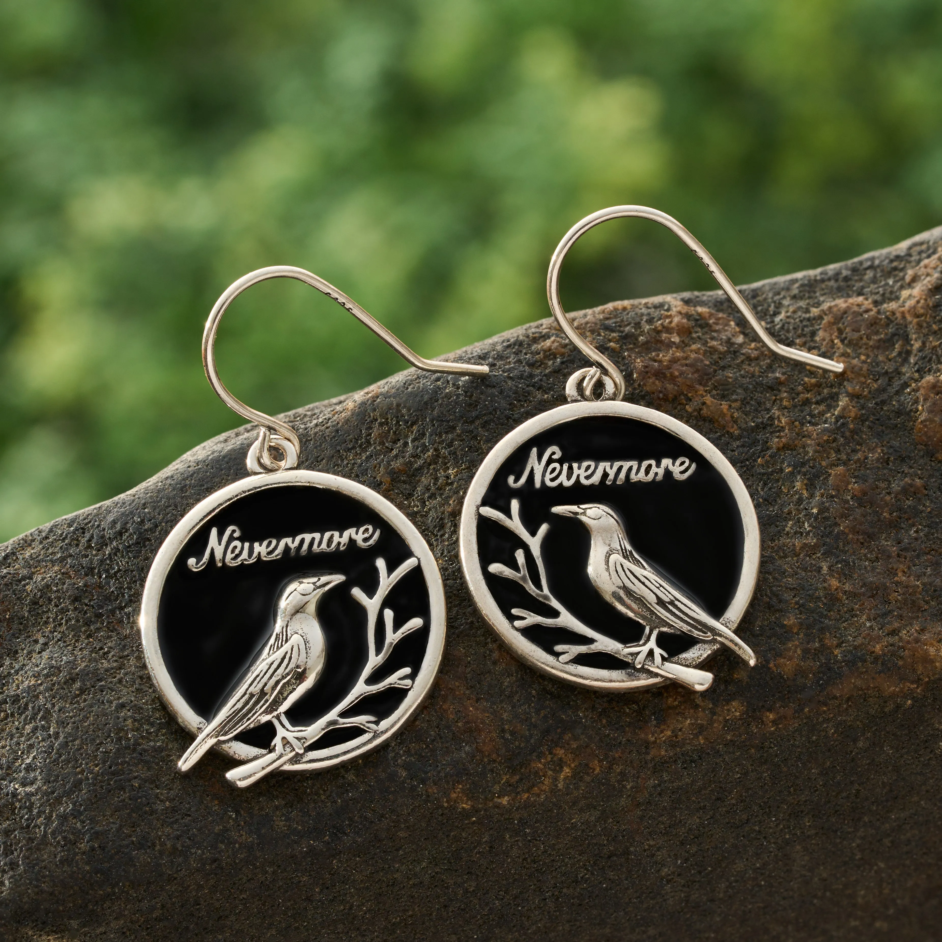 "Nevermore" Raven Branch Earrings