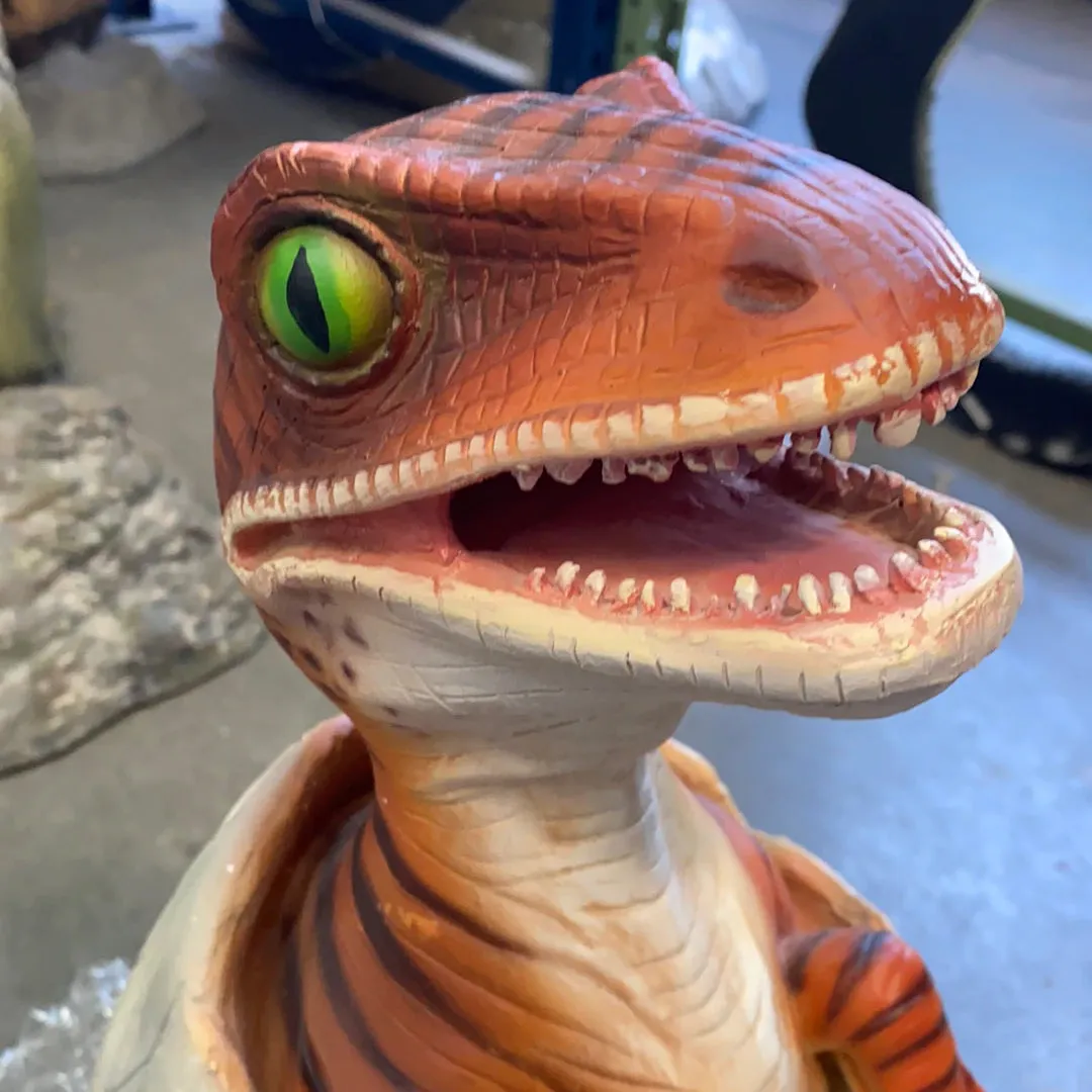 Raptor Dinosaur Hatching Life Size Statue