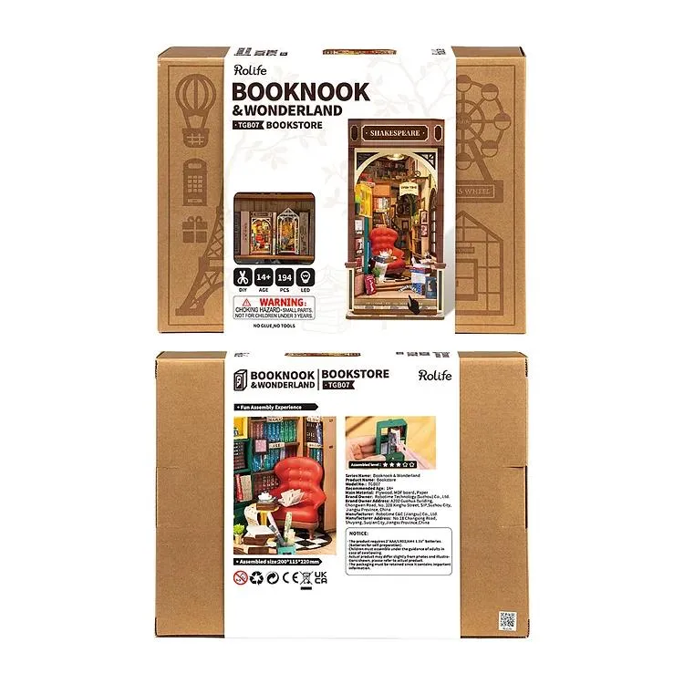 Robotime Rolife DIY Mini Book Nook Kit - Bookstore