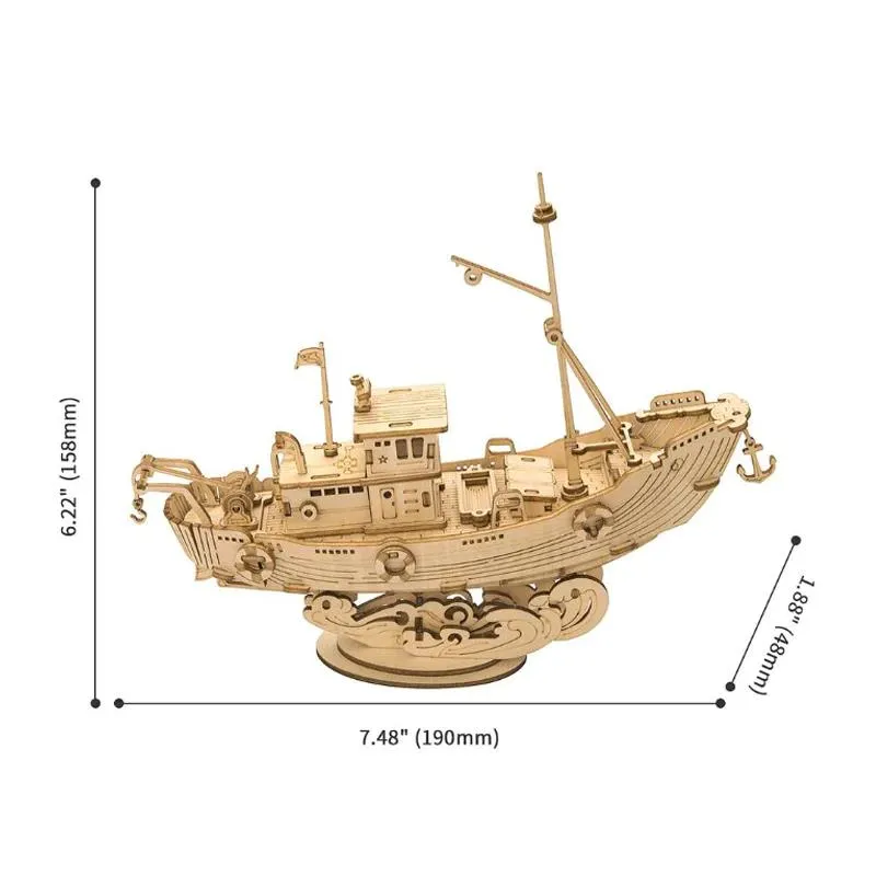 Robotime Rolife DIY Mini Model Kit - Fishing Ship