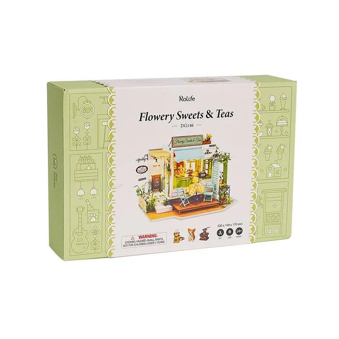 Robotime Rolife DIY Mini Model Kit - Flowery Sweets & Teas Shop