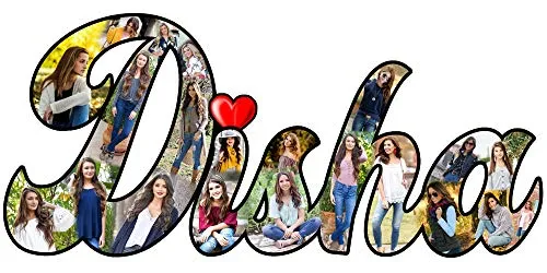 Shri Kanth Art® Name Customized Frame with Multiple Photo| Personalized Wall Mount Any Name Photo Frames for Gift for your Love Ones (Size 12 x 24)