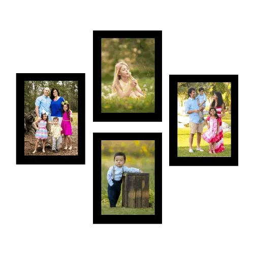 Sikhash A4 Size Photo Frame For Wall Set of 4 Blank Black Picture Frame For Home and Office Decoration, Size - 12X8 inches