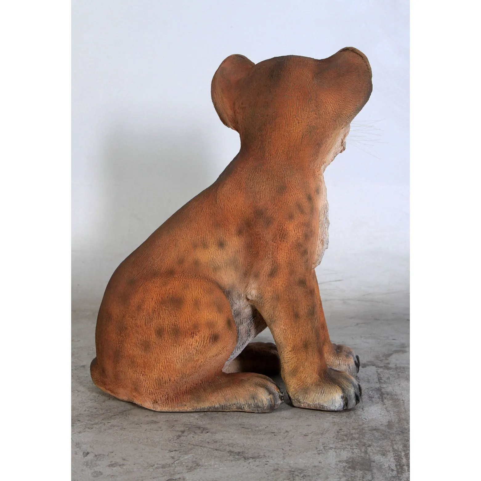 Sitting Lion Cub Life Size Statue