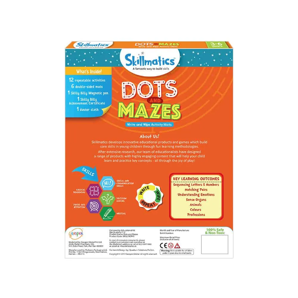 Skillmatics Dots and Mazes Educational Activity Games for Kids (3-6)