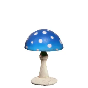 Small Blue Round Mushroom Statue