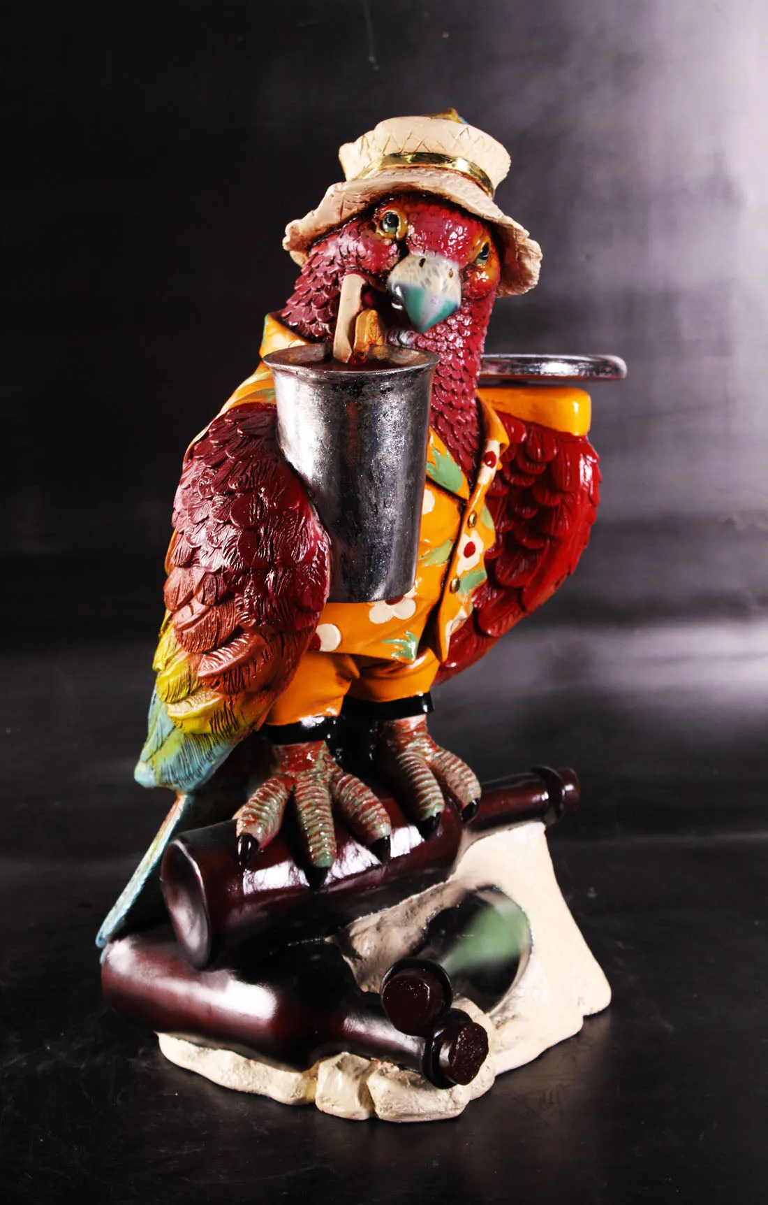 Small Parrot Butler Statue