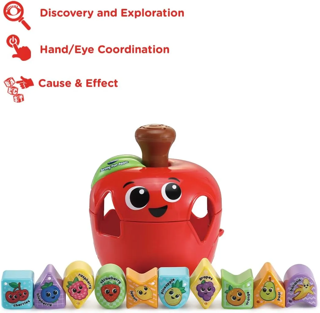 Sorting Fun Apple, Shape Sorter, Educational Learning Toy