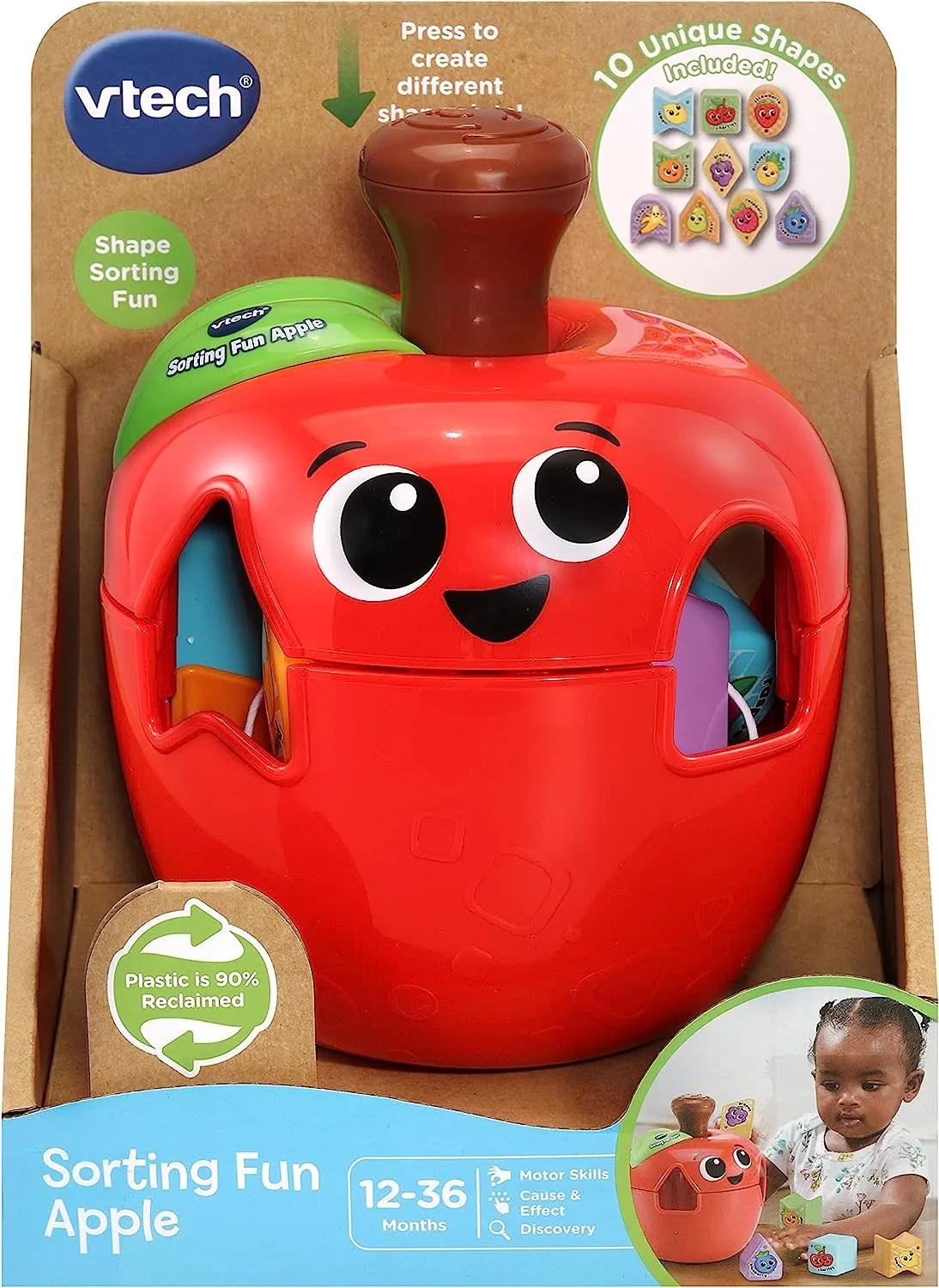 Sorting Fun Apple, Shape Sorter, Educational Learning Toy