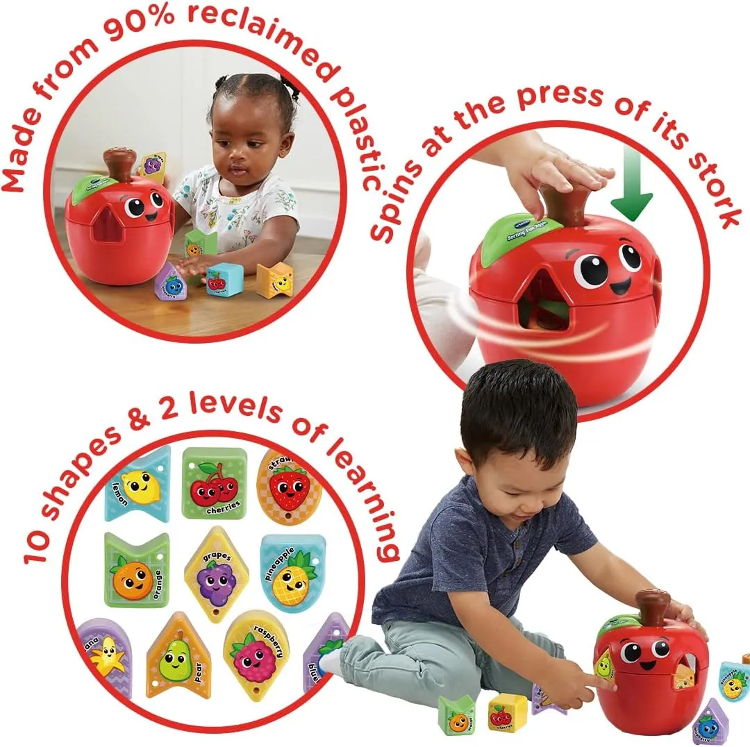 Sorting Fun Apple, Shape Sorter, Educational Learning Toy