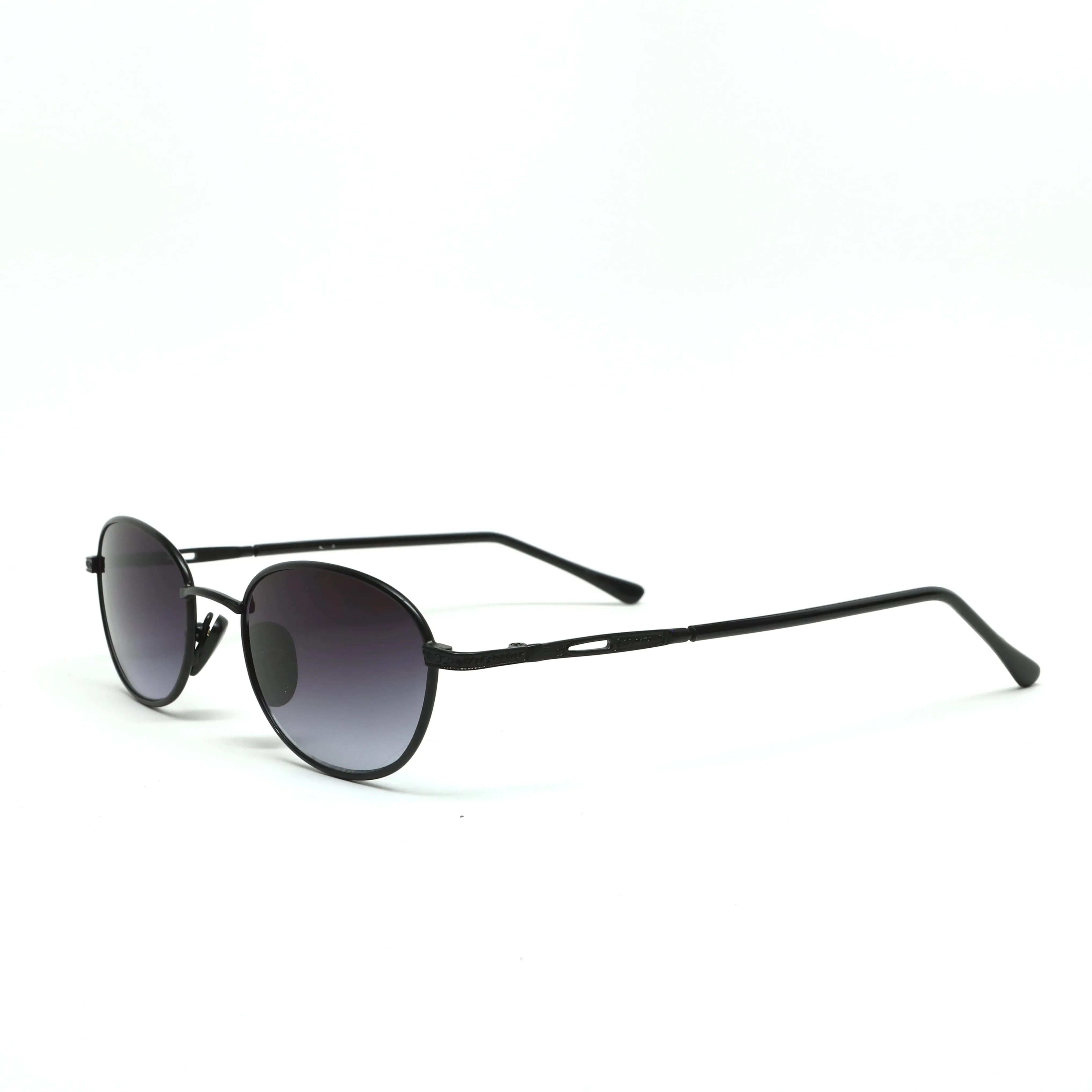 //Style M30// Vintage Geometric Oval Wire Frame Sunglasses - Black