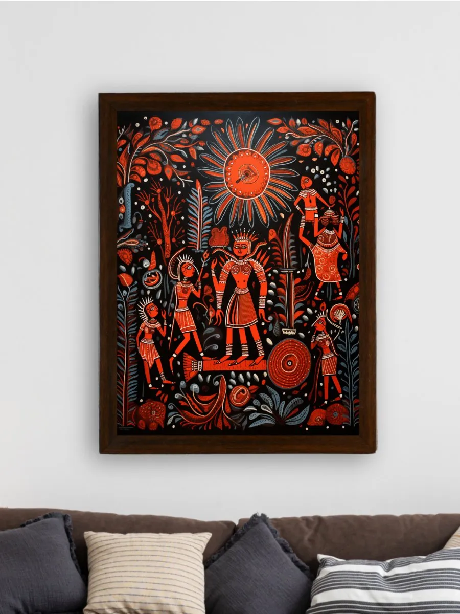 Sunny Soulmates: Sowpeace Handcrafted Family Love Canvas – Premium Indian-Inspired Art for Stylish Home Interiors