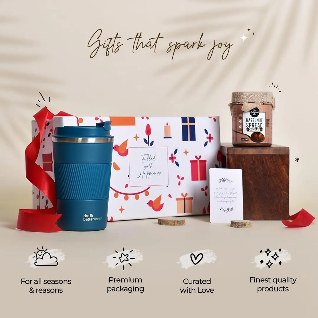 The Better Home Sweet Expeditions Gift for Women & Men|Gift Box pack of 2 with Hazelnut Spread (200 gm) & Coffee Mug (380 ml)| Birthday Gift, Secret Santa Gifts, Christmas Gift, Diwali Gift Items