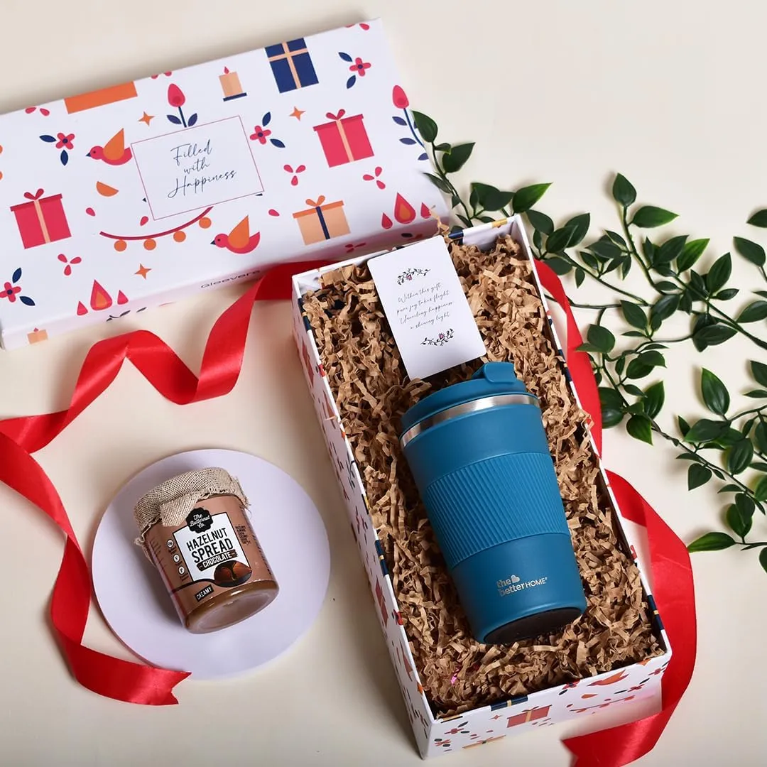 The Better Home Sweet Expeditions Gift for Women & Men|Gift Box pack of 2 with Hazelnut Spread (200 gm) & Coffee Mug (380 ml)| Birthday Gift, Secret Santa Gifts, Christmas Gift, Diwali Gift Items