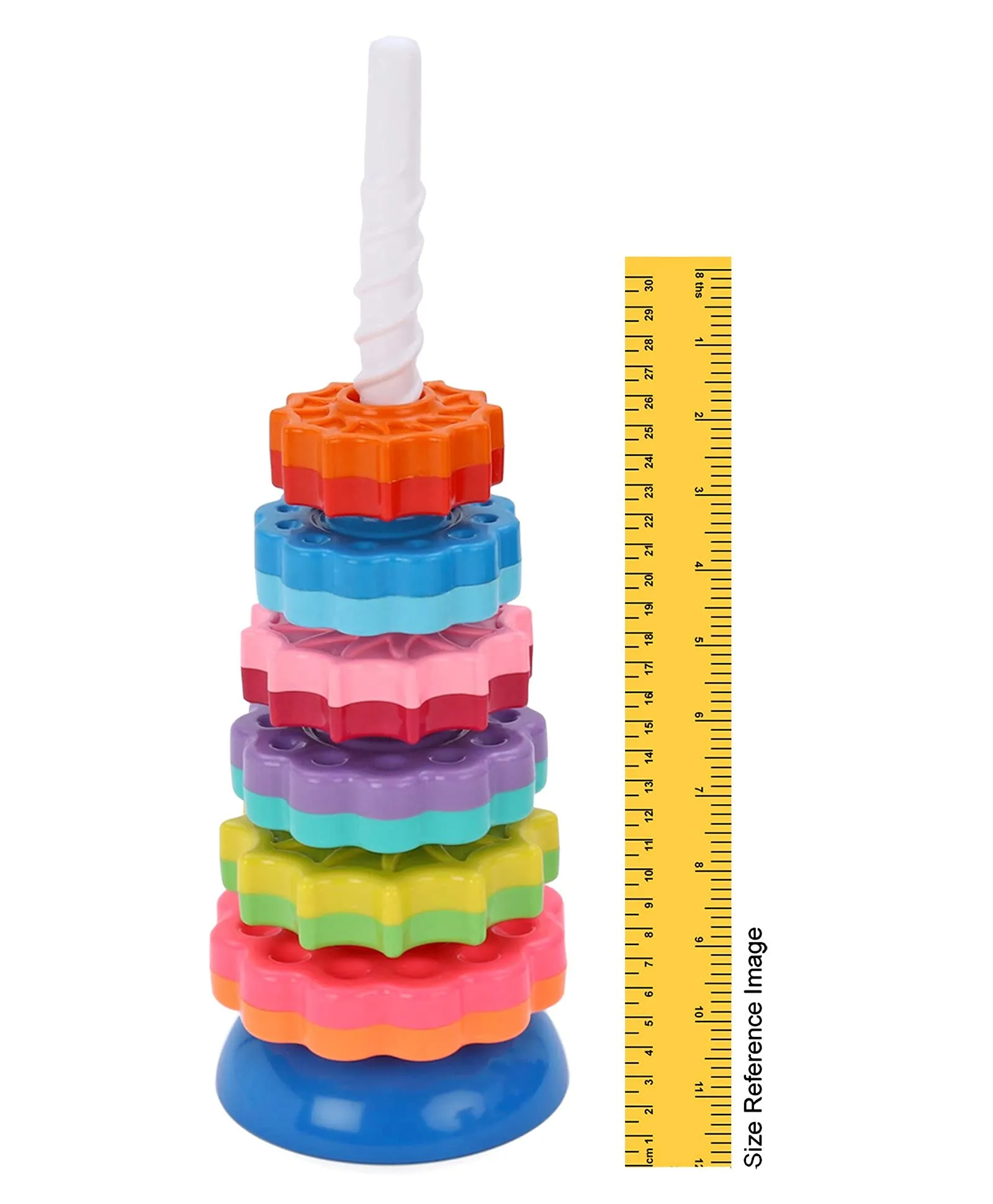 Toys Treasure Rainbow Spinning Stacking Toys Tower Children/Kids/Toddlers/Infants (Multicolor) (8Pcs) | Toys for Kids | Baby Toys | Toys for 1   Year Old | Children Toys