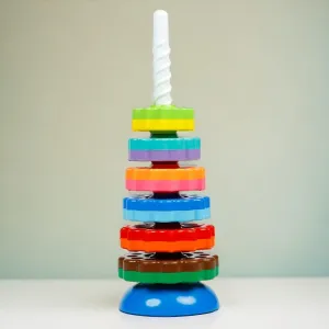 Toys Treasure Rainbow Spinning Stacking Toys Tower Children/Kids/Toddlers/Infants (Multicolor) (8Pcs) | Toys for Kids | Baby Toys | Toys for 1   Year Old | Children Toys