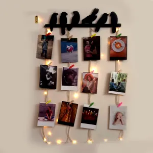 VAH- Kya Bat Hai !! Picture Display Organizer with Wood Clips LED Light for Wall Decor