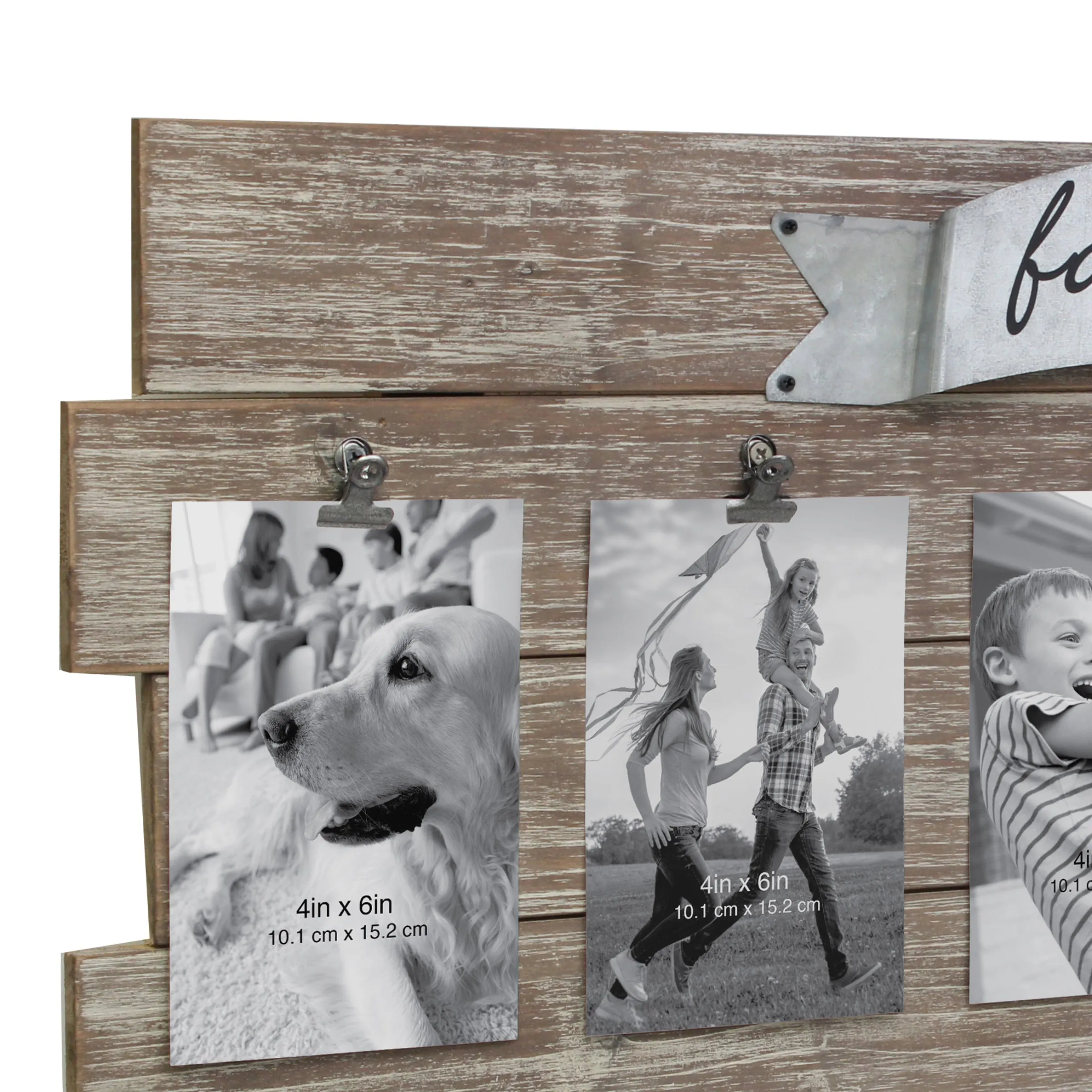 Wood Collage Picture Frame with Clips