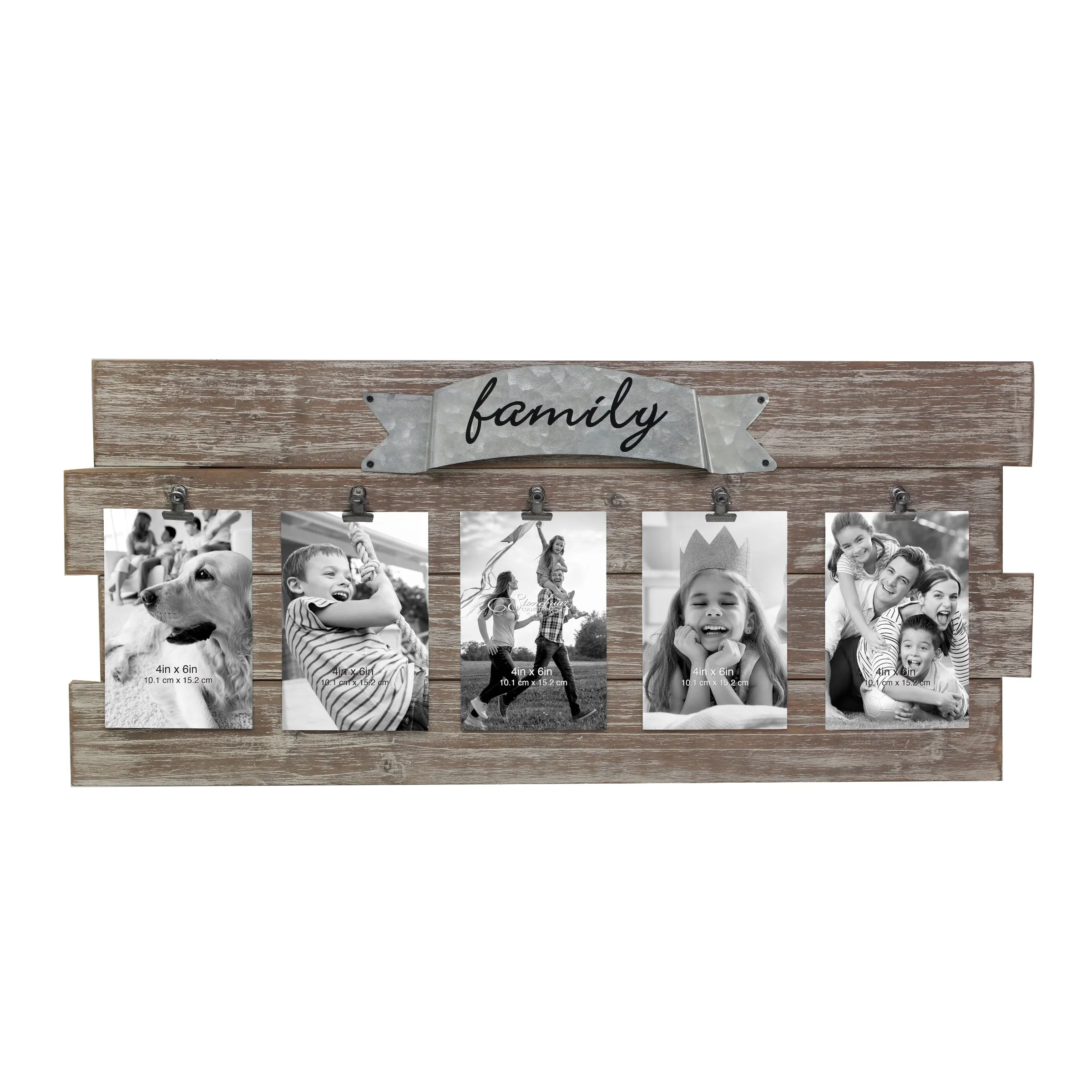 Wood Collage Picture Frame with Clips