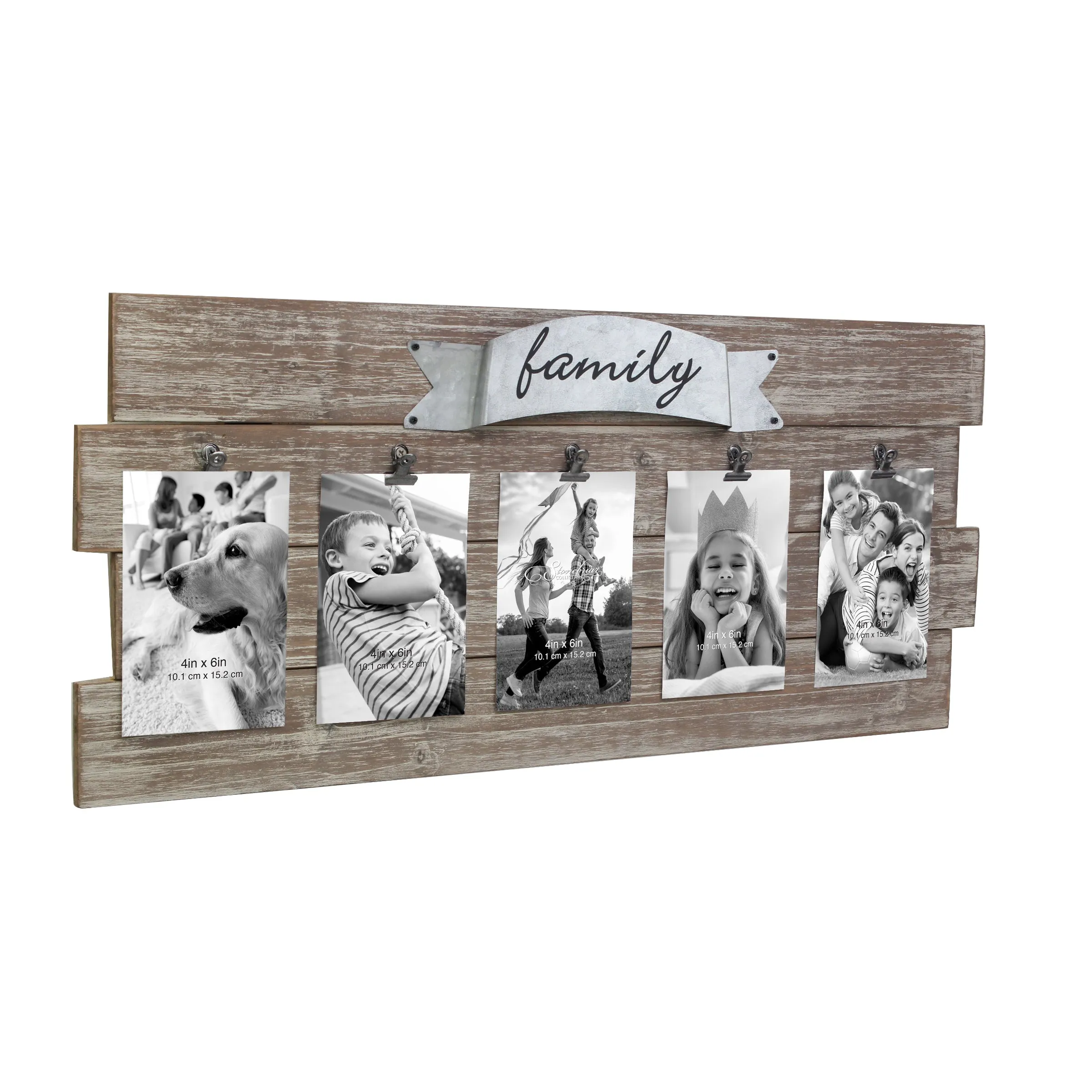 Wood Collage Picture Frame with Clips