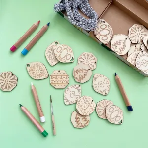 Wood Ornament Coloring Kit